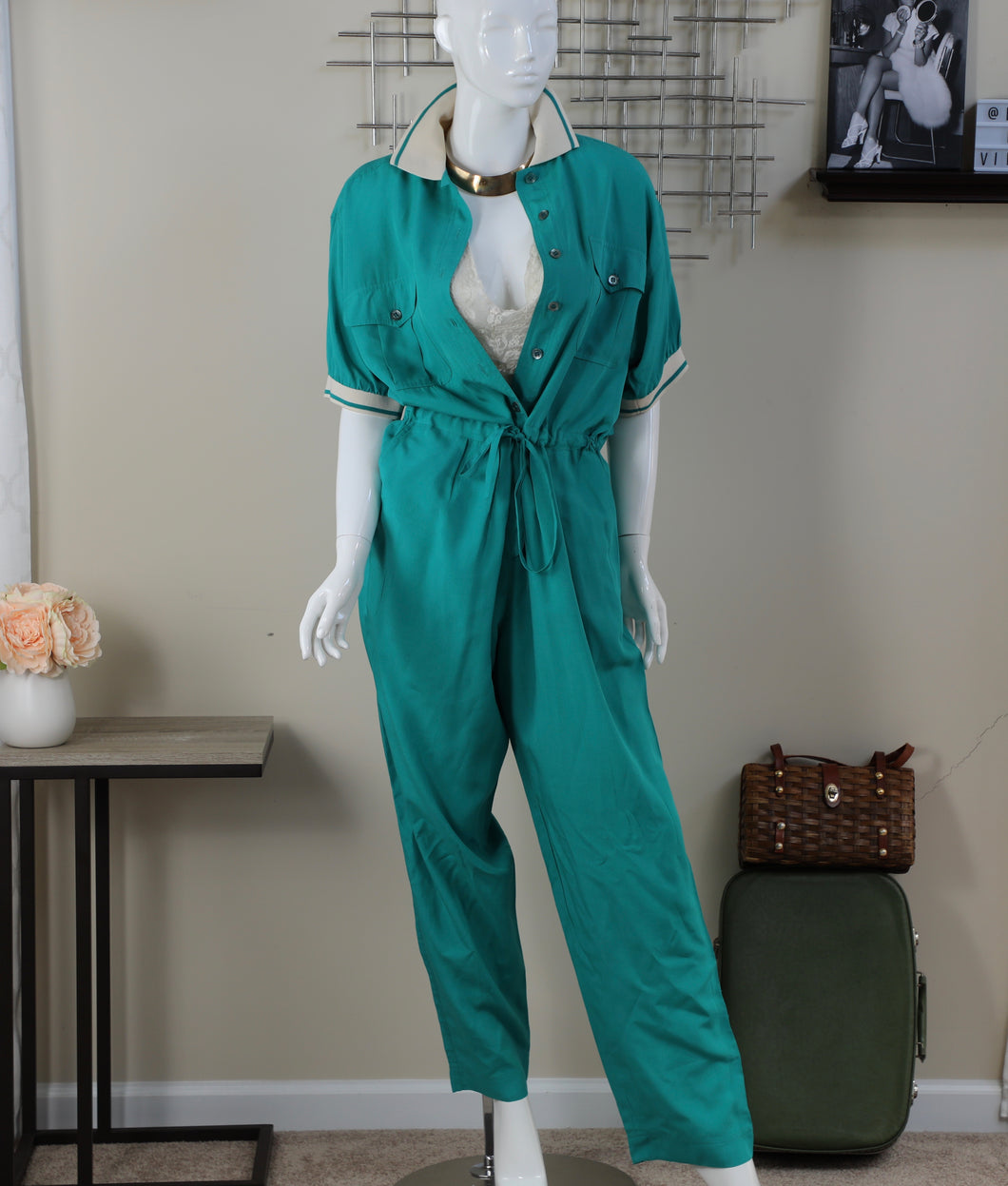 green jumpsuit size 10