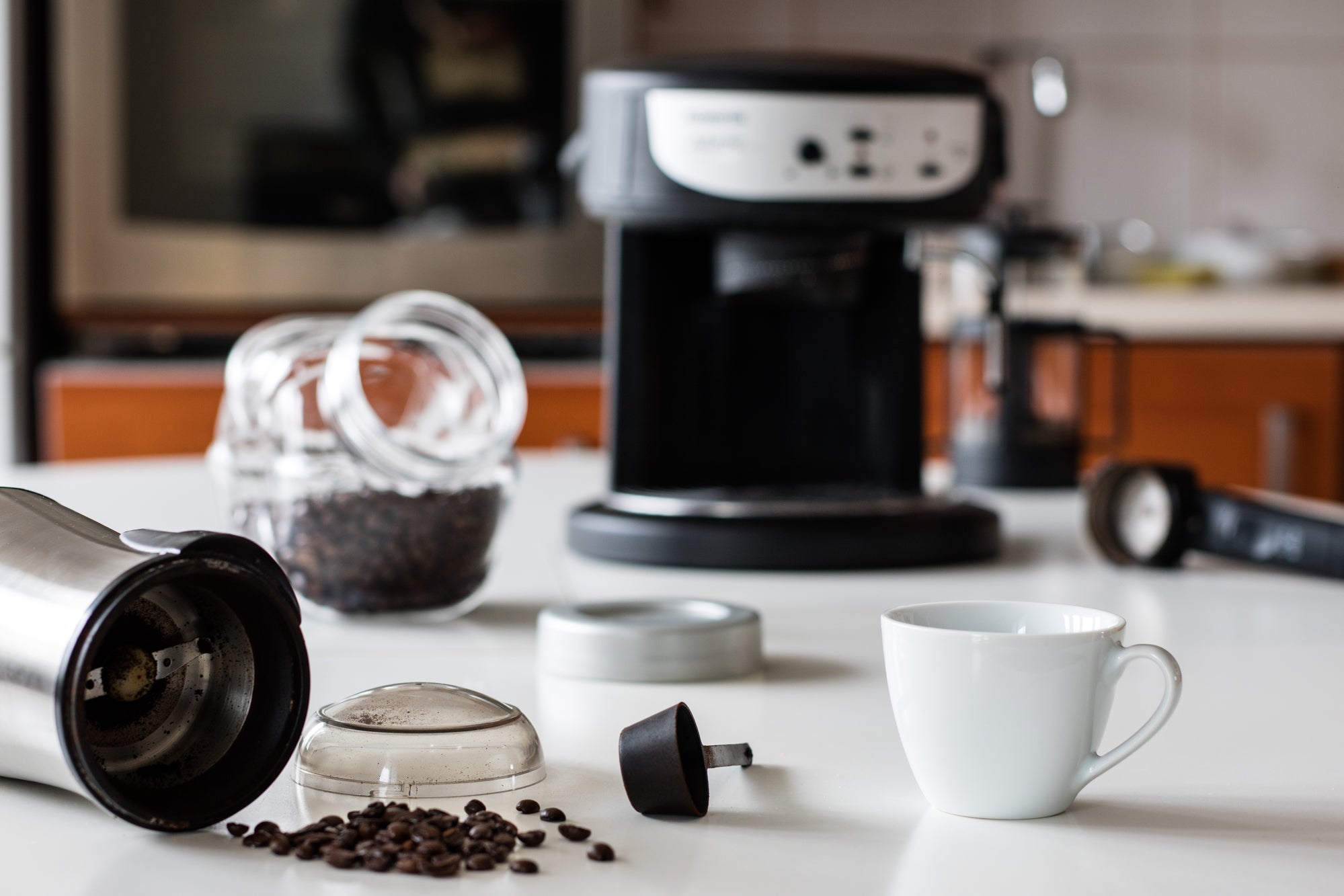 coffee grounds with drip coffee maker