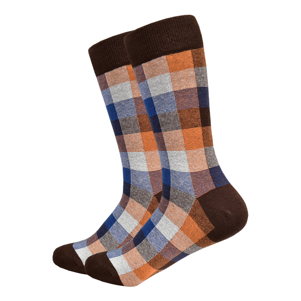 Image of Brown Plaid Socks