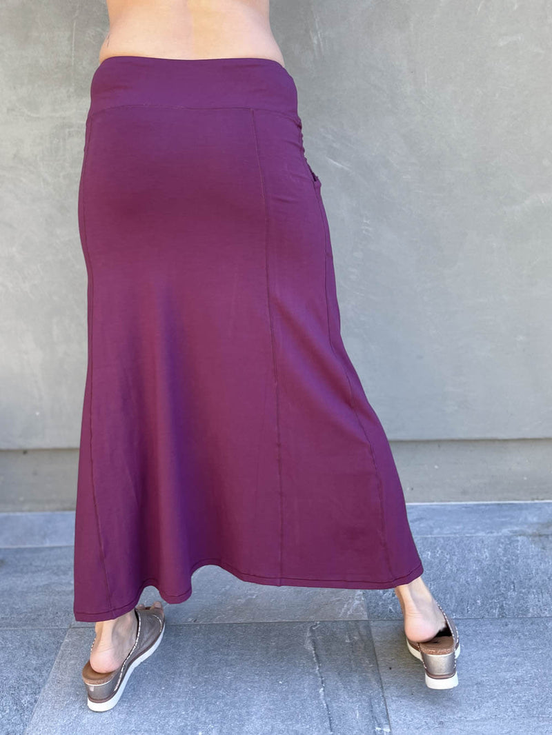 Women's Eco-Friendly Bamboo Spandex Pocket Maxi Skirt | CARAUCCI