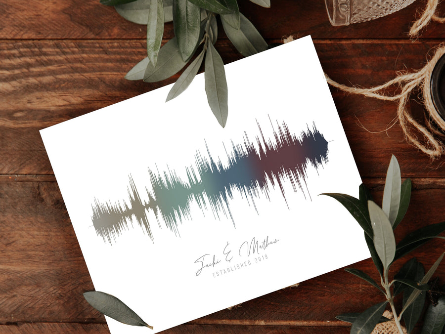 2nd Year Anniversary Gift Idea Sound Wave Canvas Art Print Canvas Rindle Waves