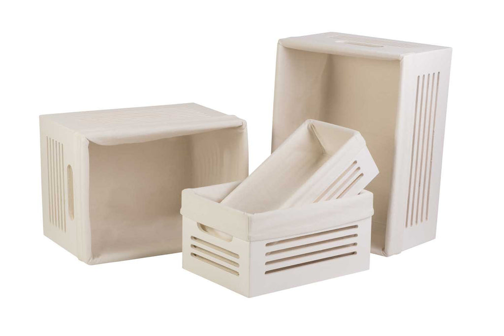 Wooden White Storage Bins - Medium – Creative Scents