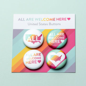 Classic Button Pack & Bulk Buttons – All Are Welcome Here