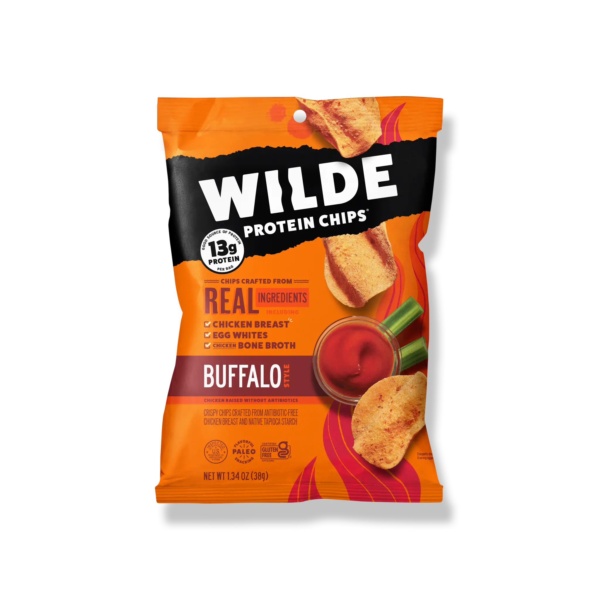 Buffalo Style WILDE Chips - Tangy & Spicy: Protein Chips Made From 