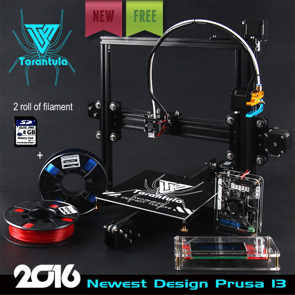 2016 Newest TEVO Tarantula I3 Aluminium Extrusion 3D Printer Kit 2 Rolls Filament 8GB SD card LCD