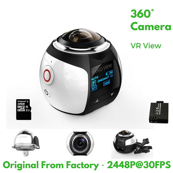 4K 360 Degree Action Video Camera Wifi Mini 2448*2448 16MP Ultra HD Panorama Camera 3D Waterproof