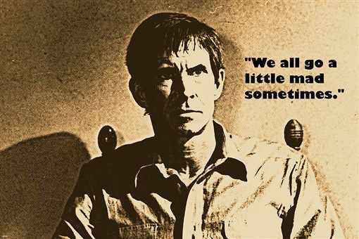 Norman Bates Aka Anthony Perkins Quote From Psycho Movie Mad Man 24x36 Poster Merchant
