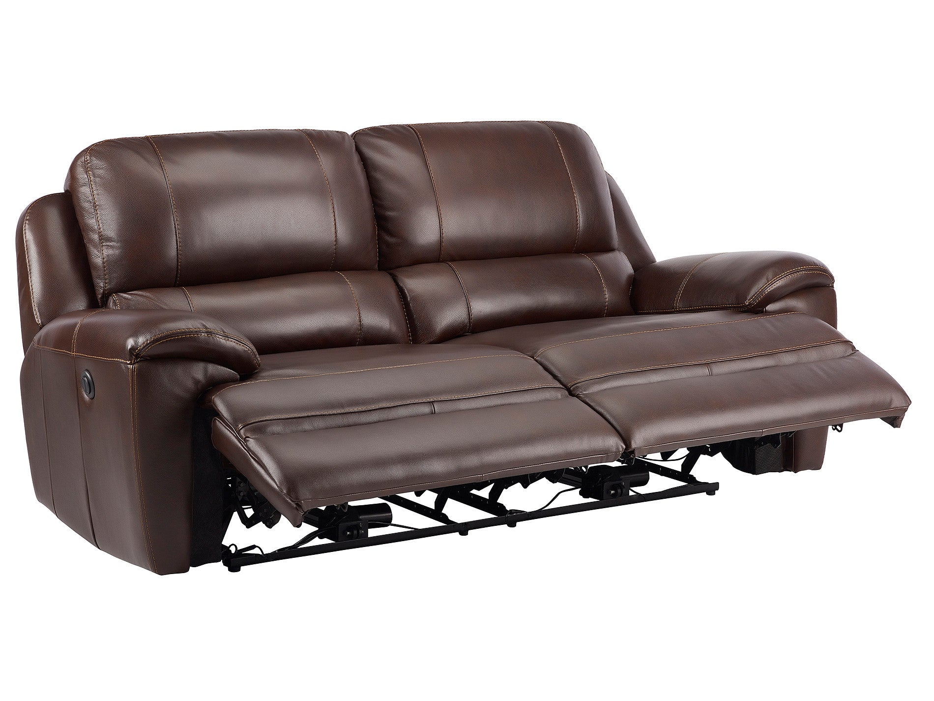 Finley Sofa with 2 Electric Recliners Brown Leather – Sofa