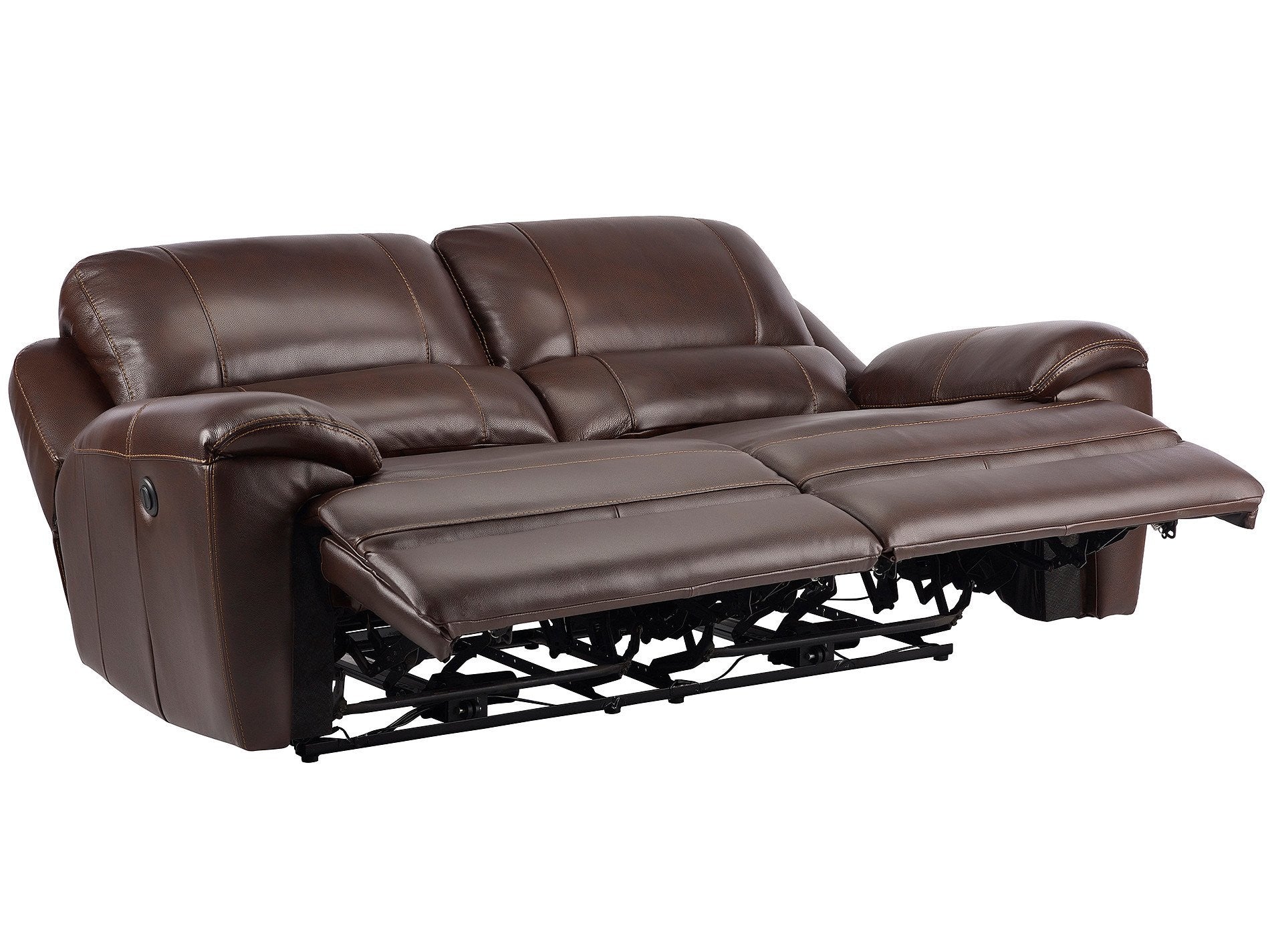 Finley Sofa with 2 Electric Recliners Brown Leather – Sofa