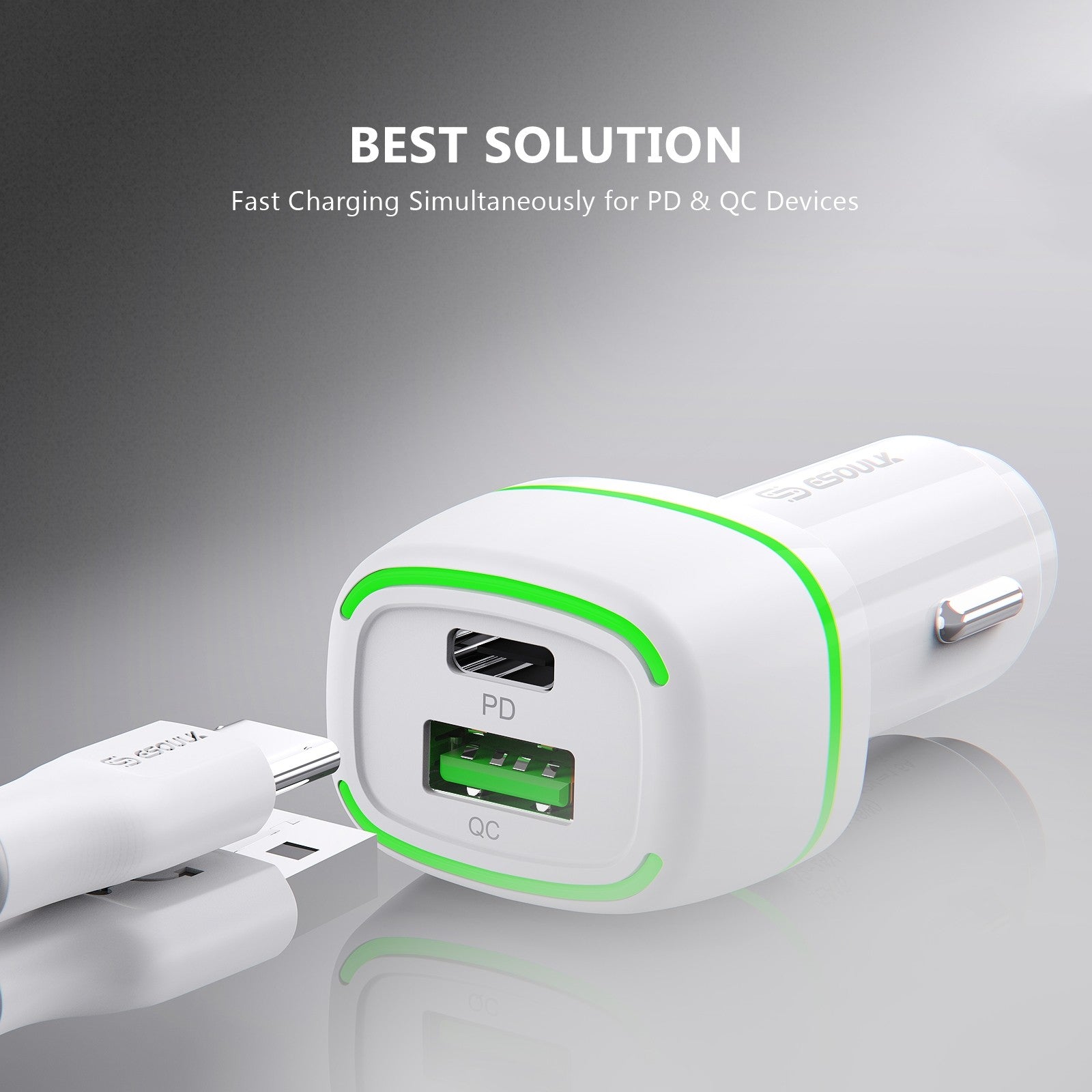 36W FAST CAR CHARGER 18W PD+18W QC – Downtown Cellular