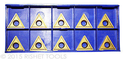 10 PCS RISHET TOOLS TCMT 32.52 C2 Multi Layer TiN Coated Carbide Inserts