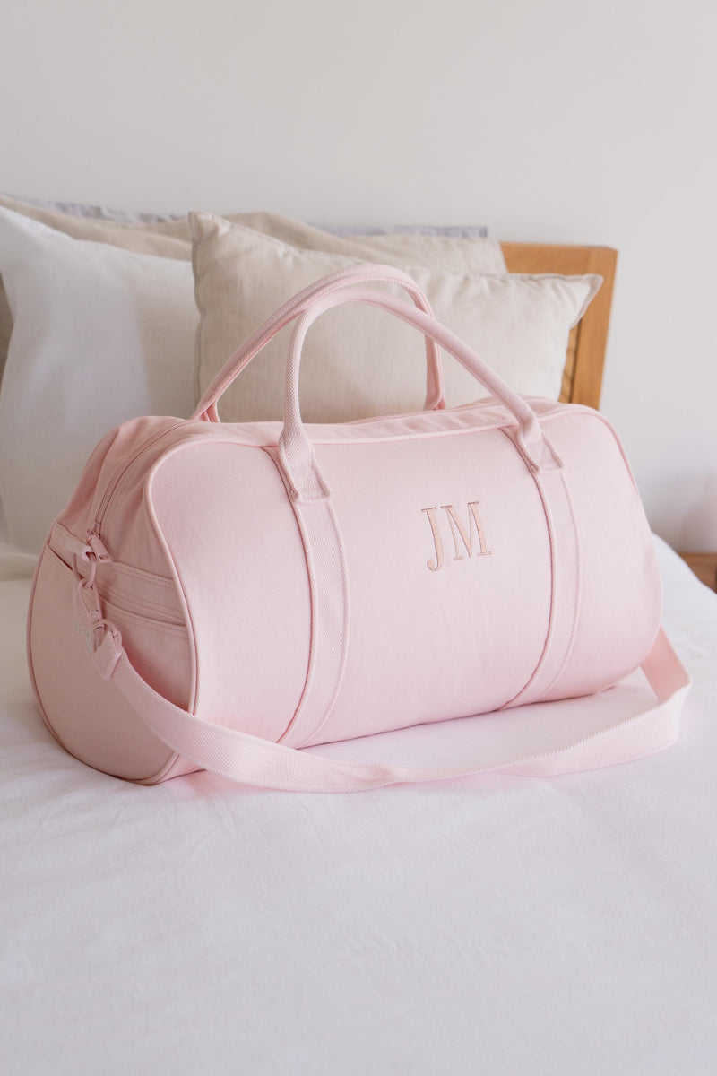 pink duffle bag