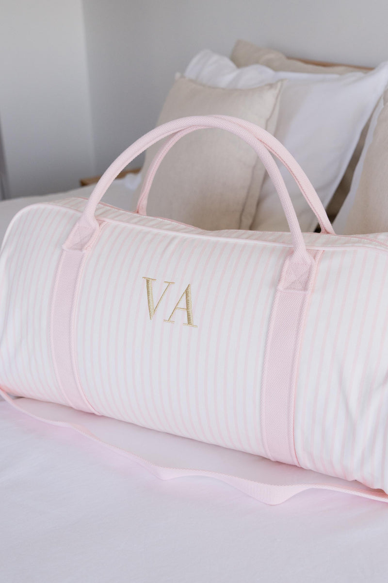 pink duffle bag