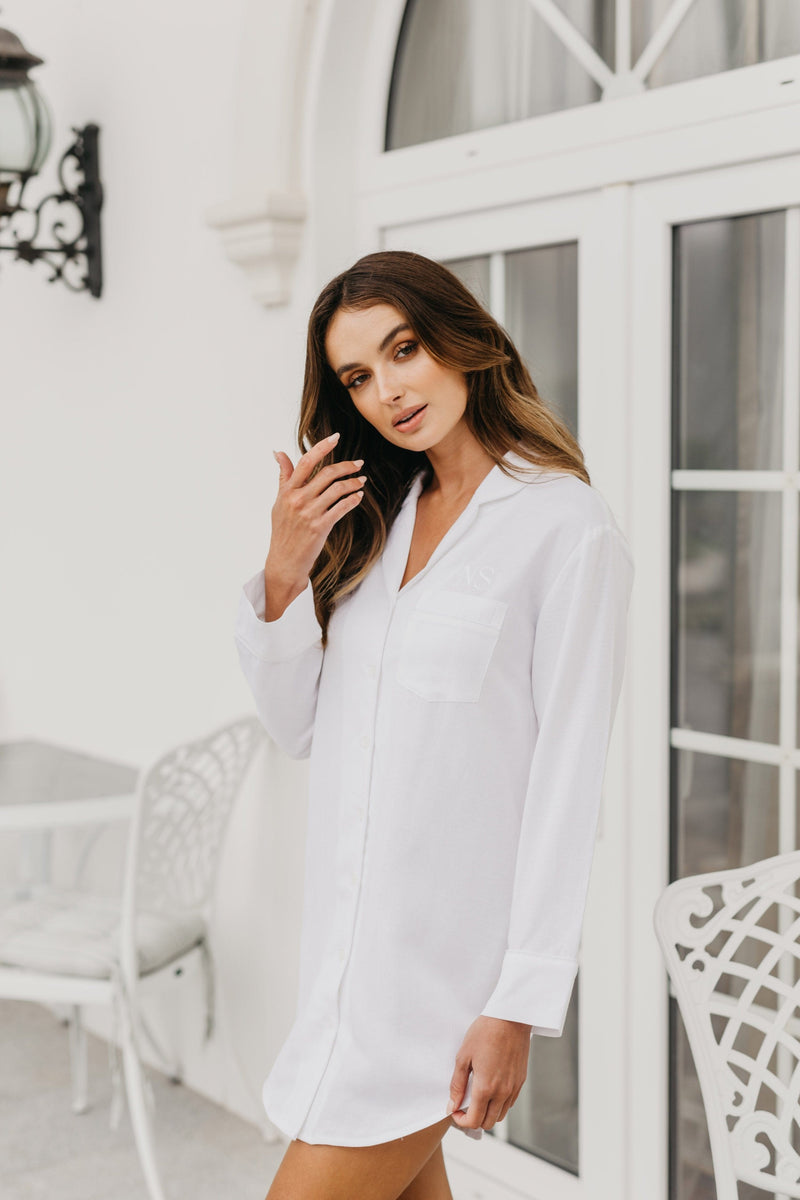 Penelope Linen Sleep Shirt, Linen Bridesmaid Pyjamas