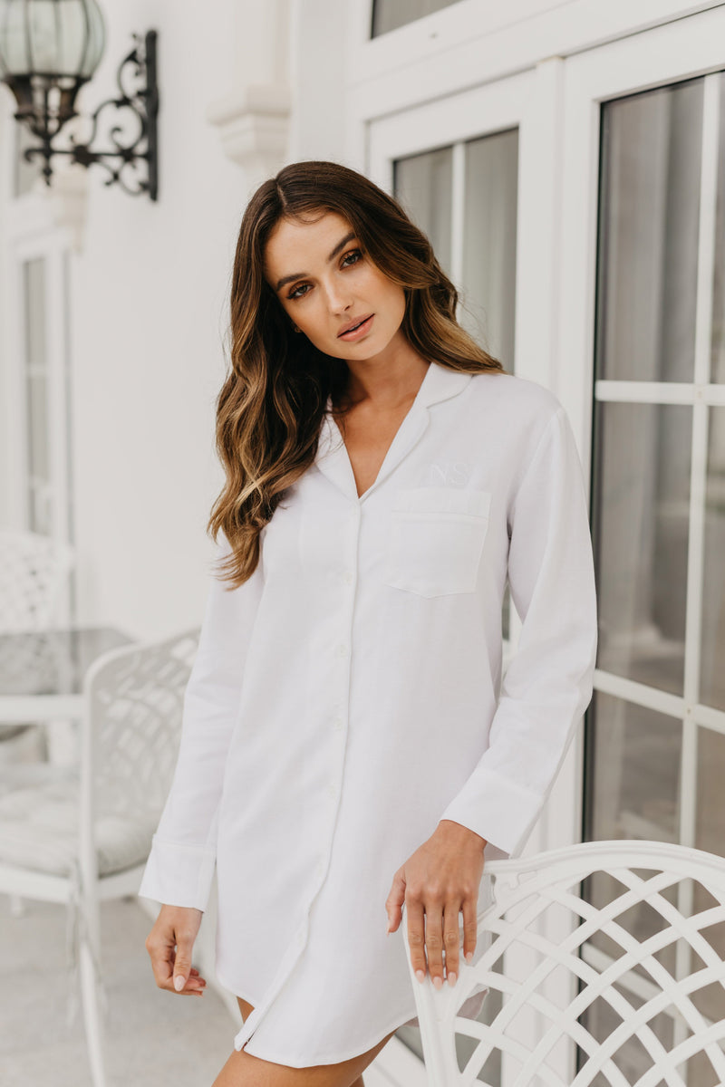 Penelope Linen Sleep Shirt, Linen Bridesmaid Pyjamas