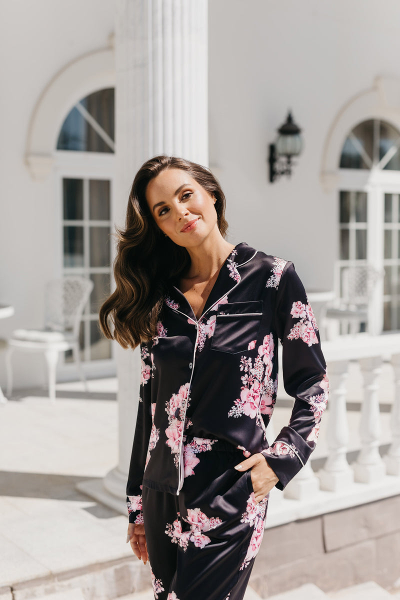 Katerina Bouquet De Fleur Printed PJ Set | Bridesmaid Pyjamas | Floral  Pyjamas – Lerose USA
