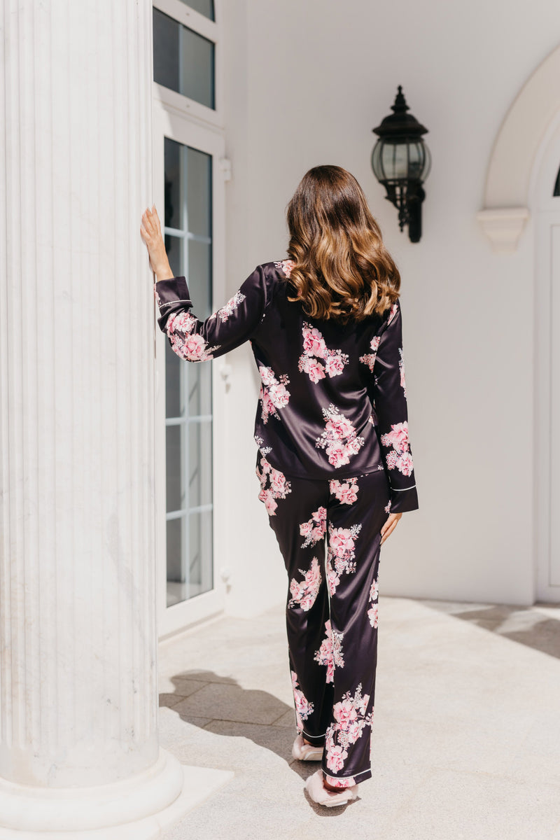 Katerina Bouquet De Fleur | Pyjamas USA | Lerose Set Bridesmaid Floral Printed Pyjamas – PJ