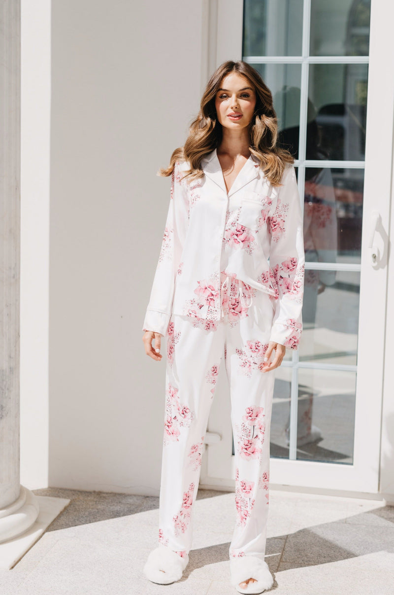 Katerina Bouquet De Fleur Printed Bridesmaid USA – Pyjamas | PJ Pyjamas Lerose Floral Set 