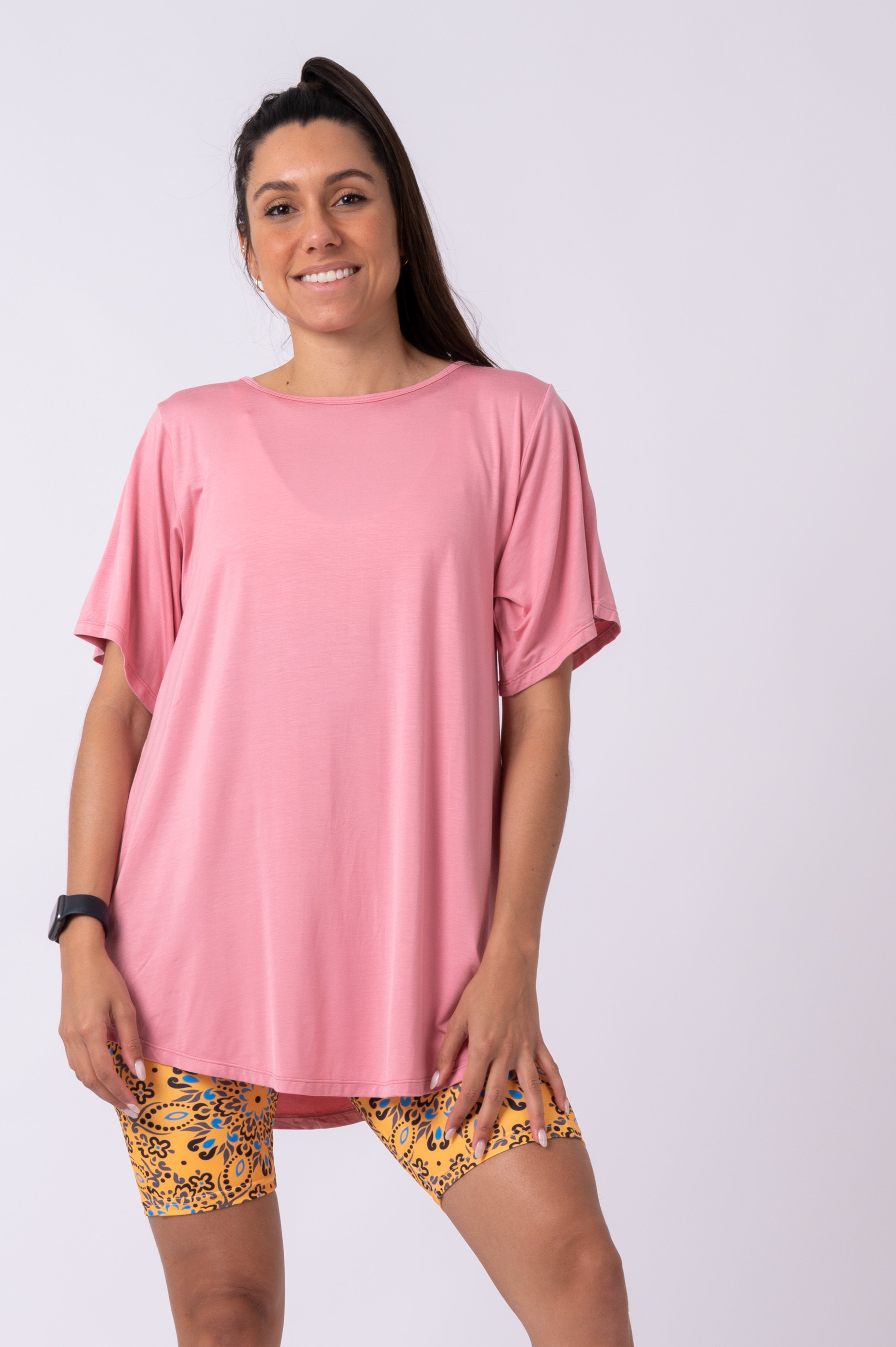 Blush Pink Slinky to Touch - Plain Boyfriend Tee