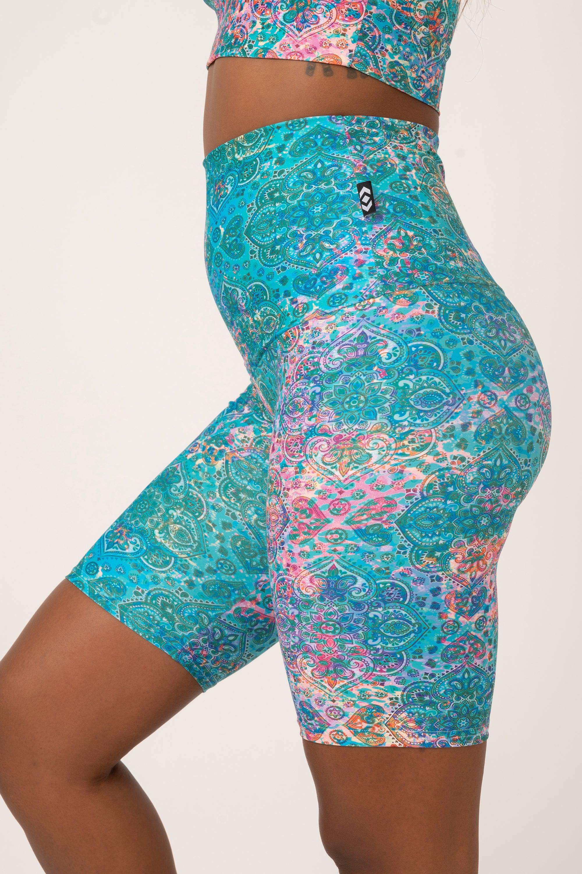 Mandala Rainbow Performance - Extra High Waisted Long Shorts