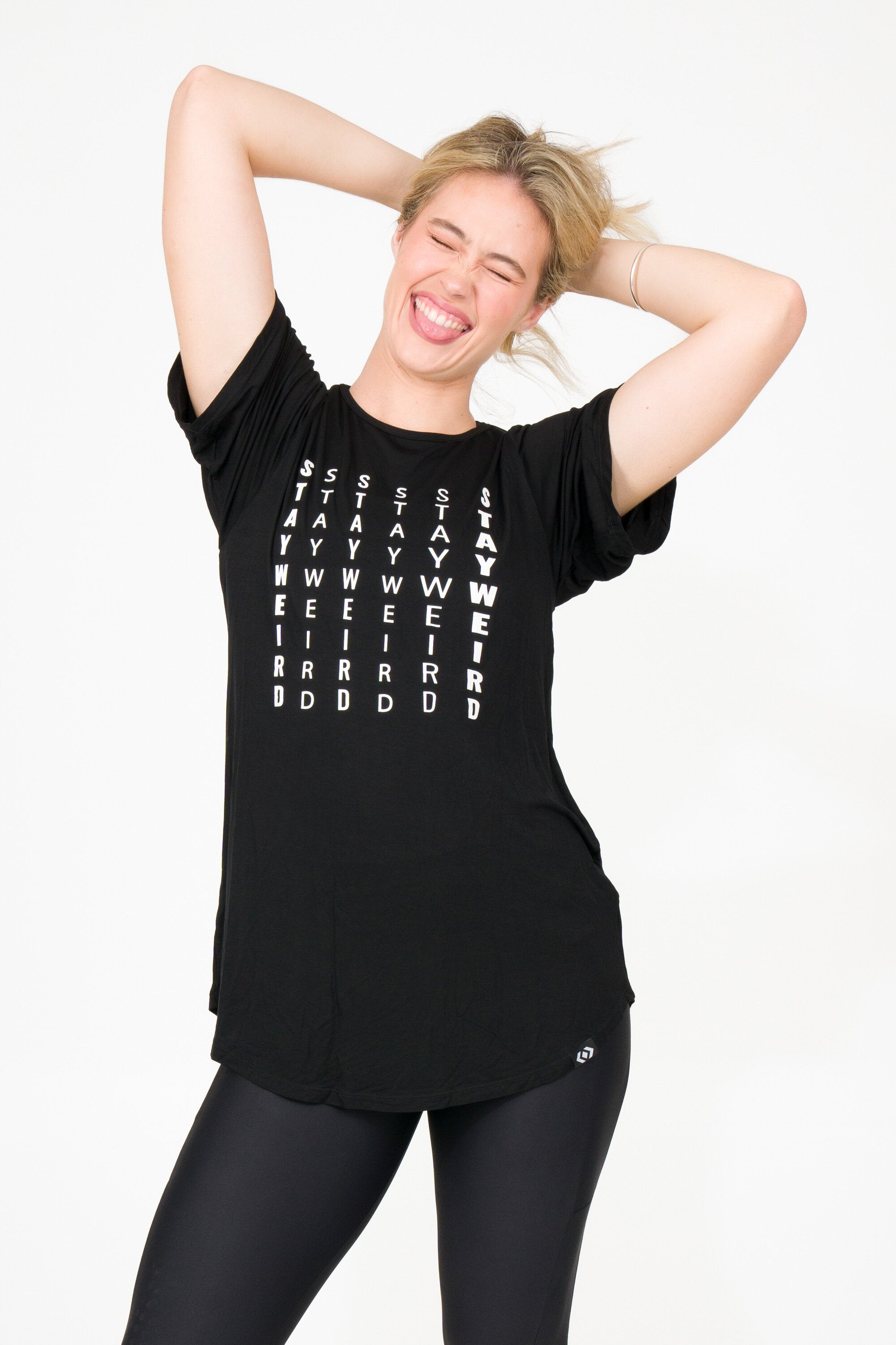 Stay Weird Black Slinky To Touch - Plain Boyfriend Tee