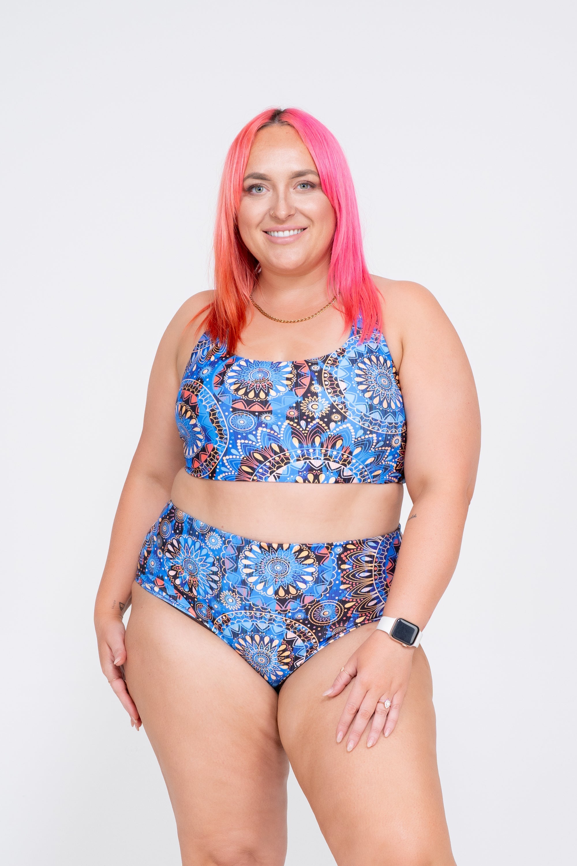 Sundial Me Up Blue Performance - Cross Over Bikini Top