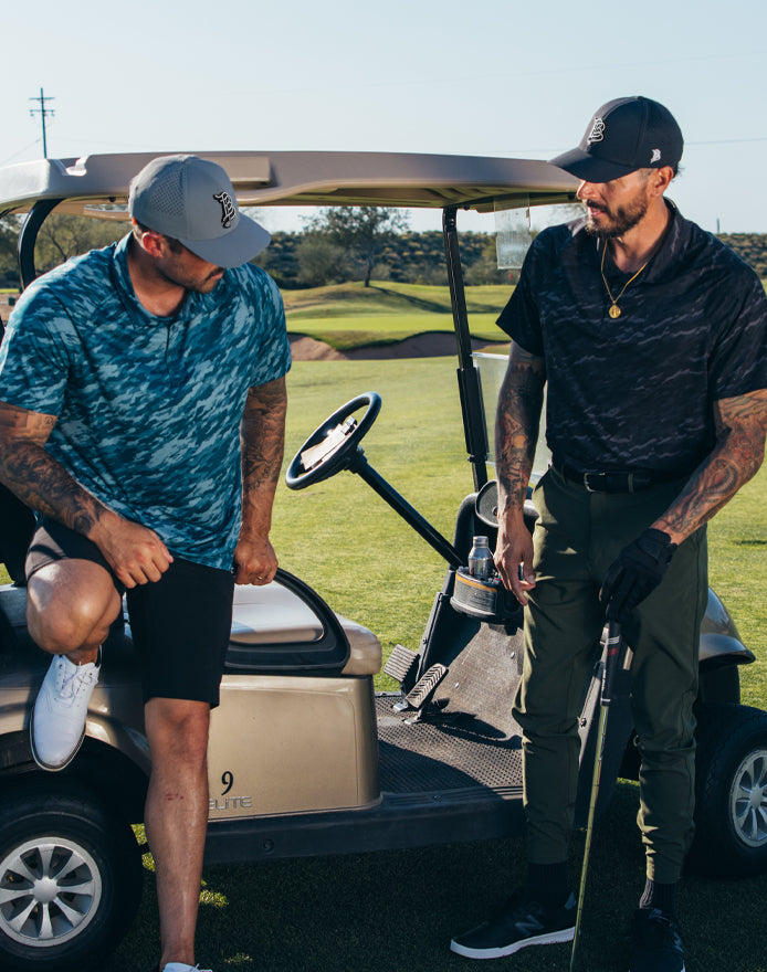 Men in golf cart