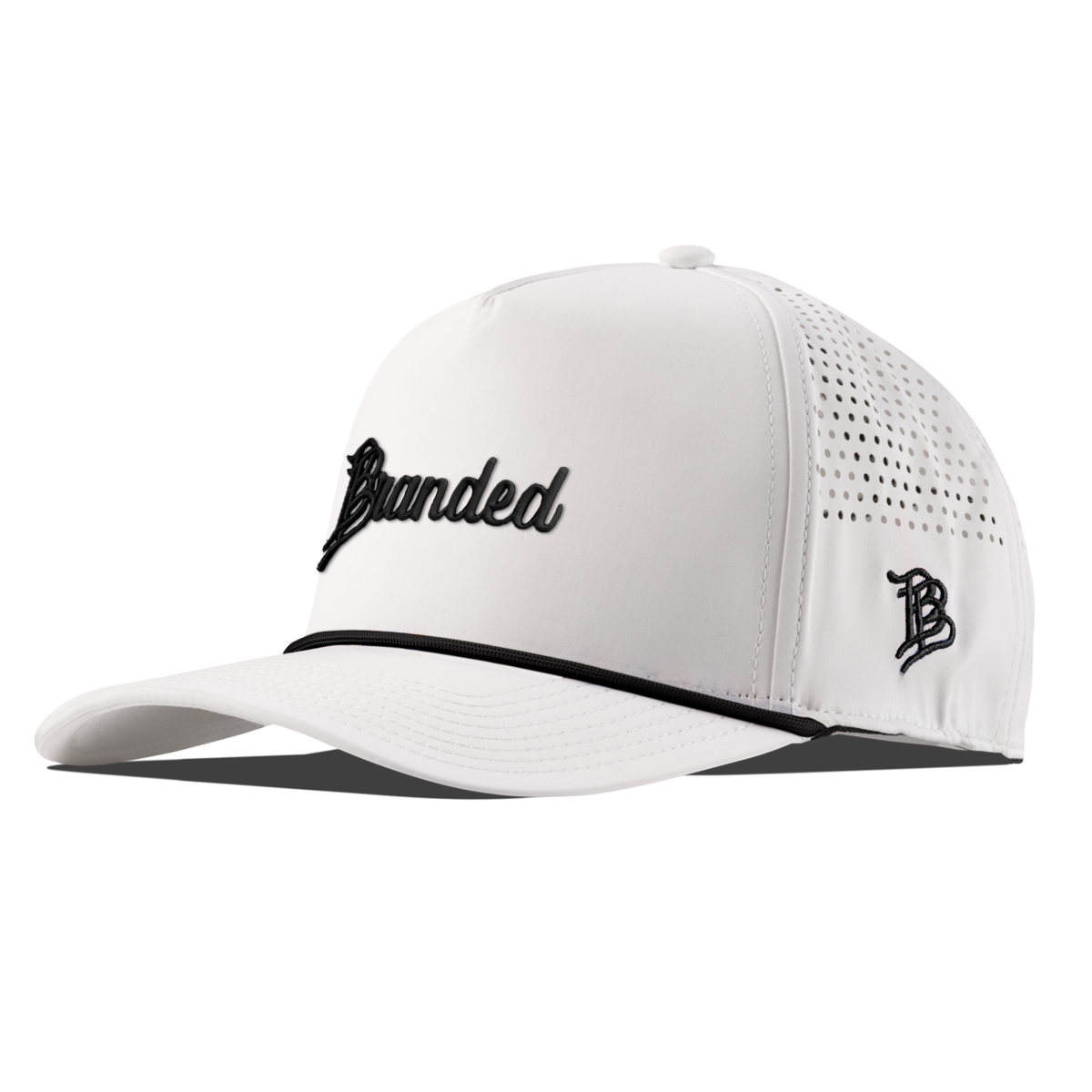 Branded Curved 5 Panel Rope (Black Script)