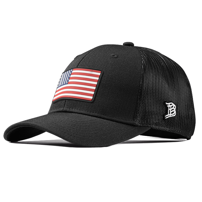 Oversized Old Glory PVC Curved Trucker