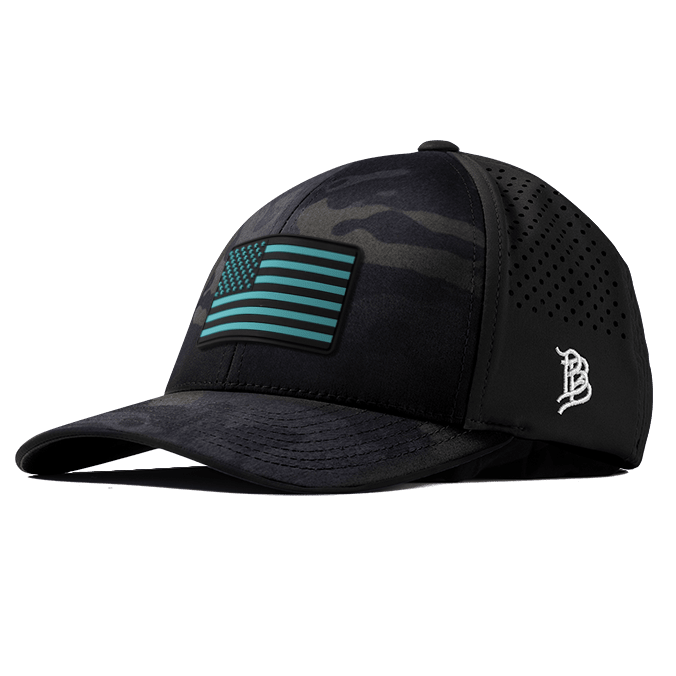 Old Glory Turquoise Curved Performance