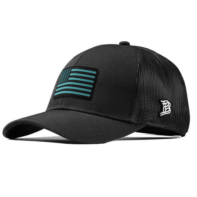 Old Glory Turquoise Stretch Snapback Trucker
