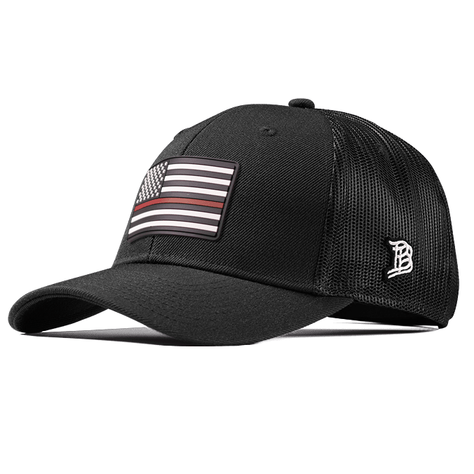 Thin Red Line PVC Curved Trucker