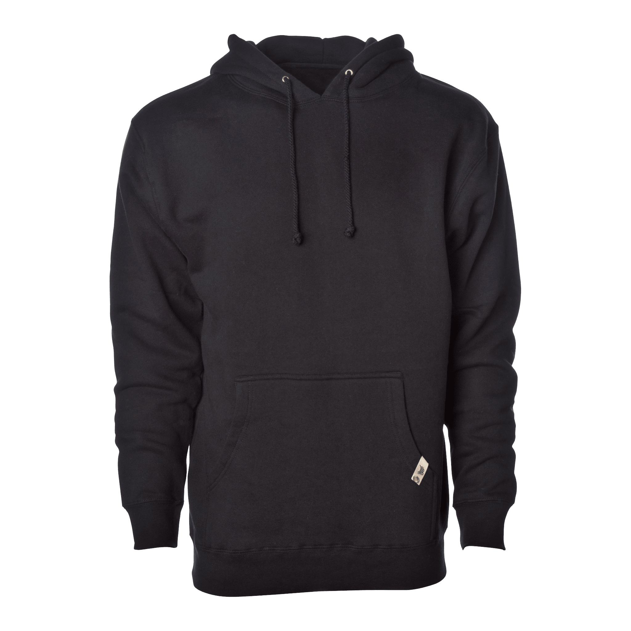 Plain Pullover Hooded Sweatshirt (Black Heather) - B-WEAR