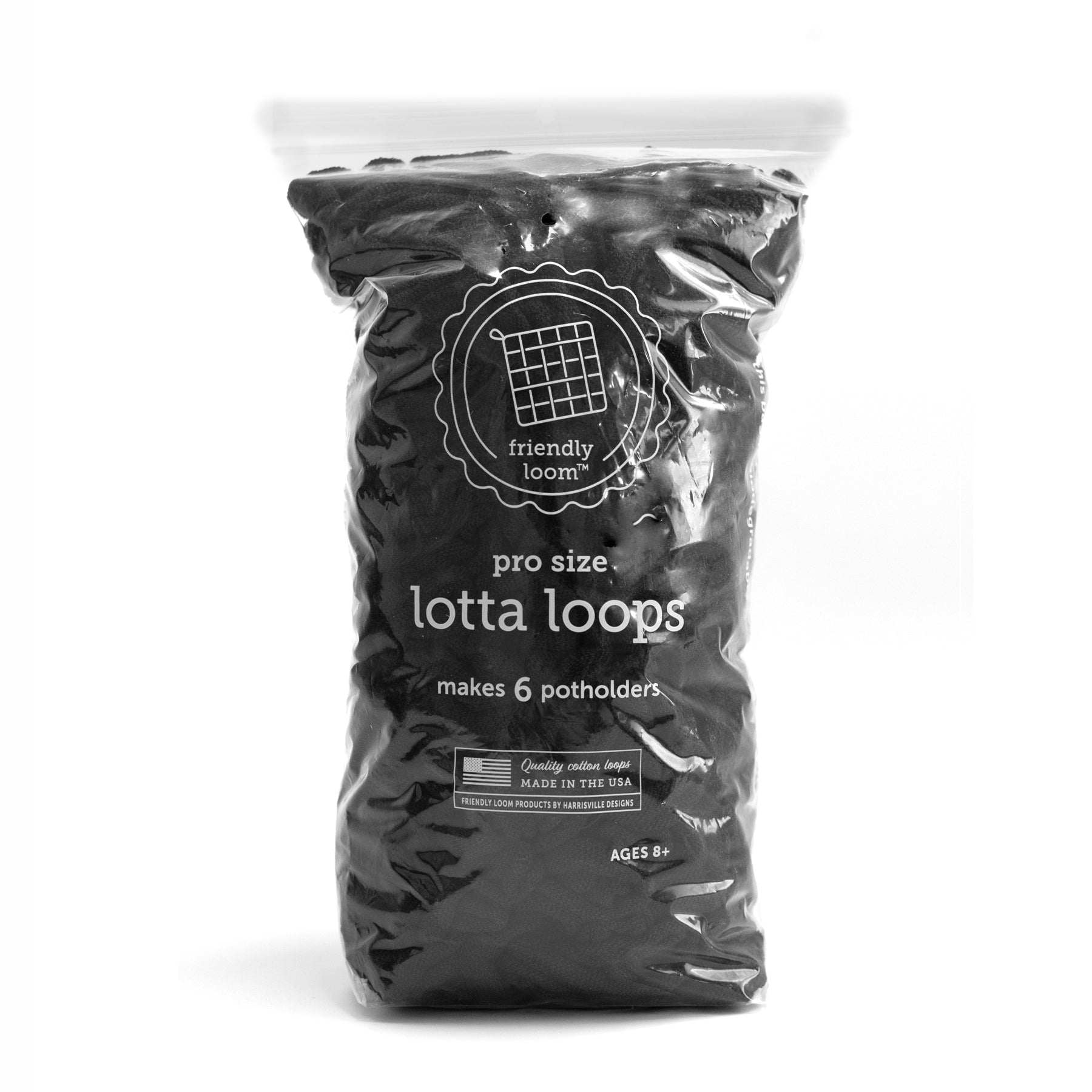 Image of Black (PRO Size) - Lotta Loops by Friendly Loom™ - Makes 6 Potholders