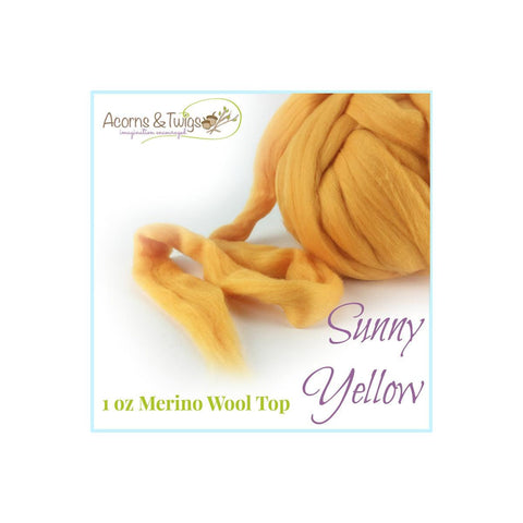 Acorns & Twigs Sunny Yellow Needle Felting Wool