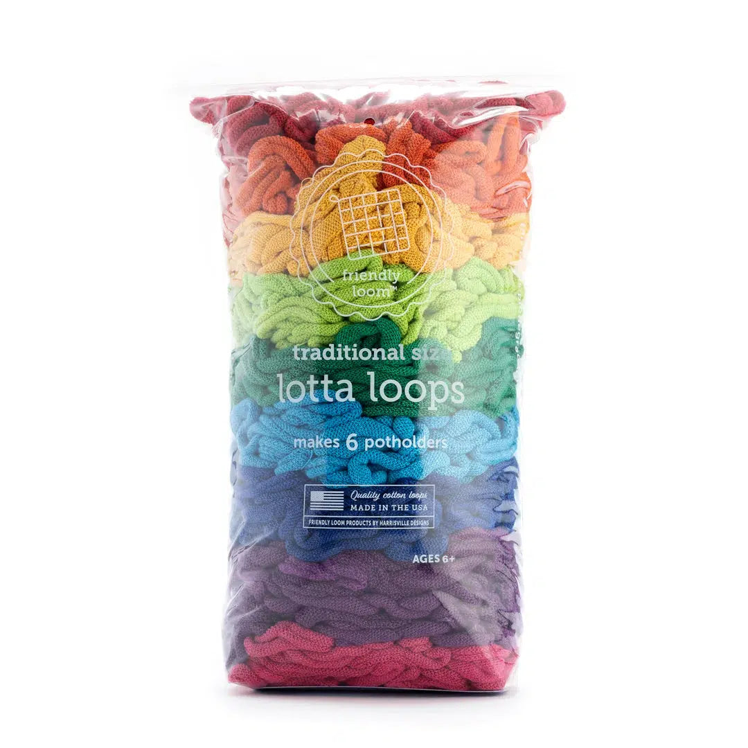 7" Rainbow (Traditional Size) Lotta Loops by  Friendly Loom™ - Makes 6 potholders
