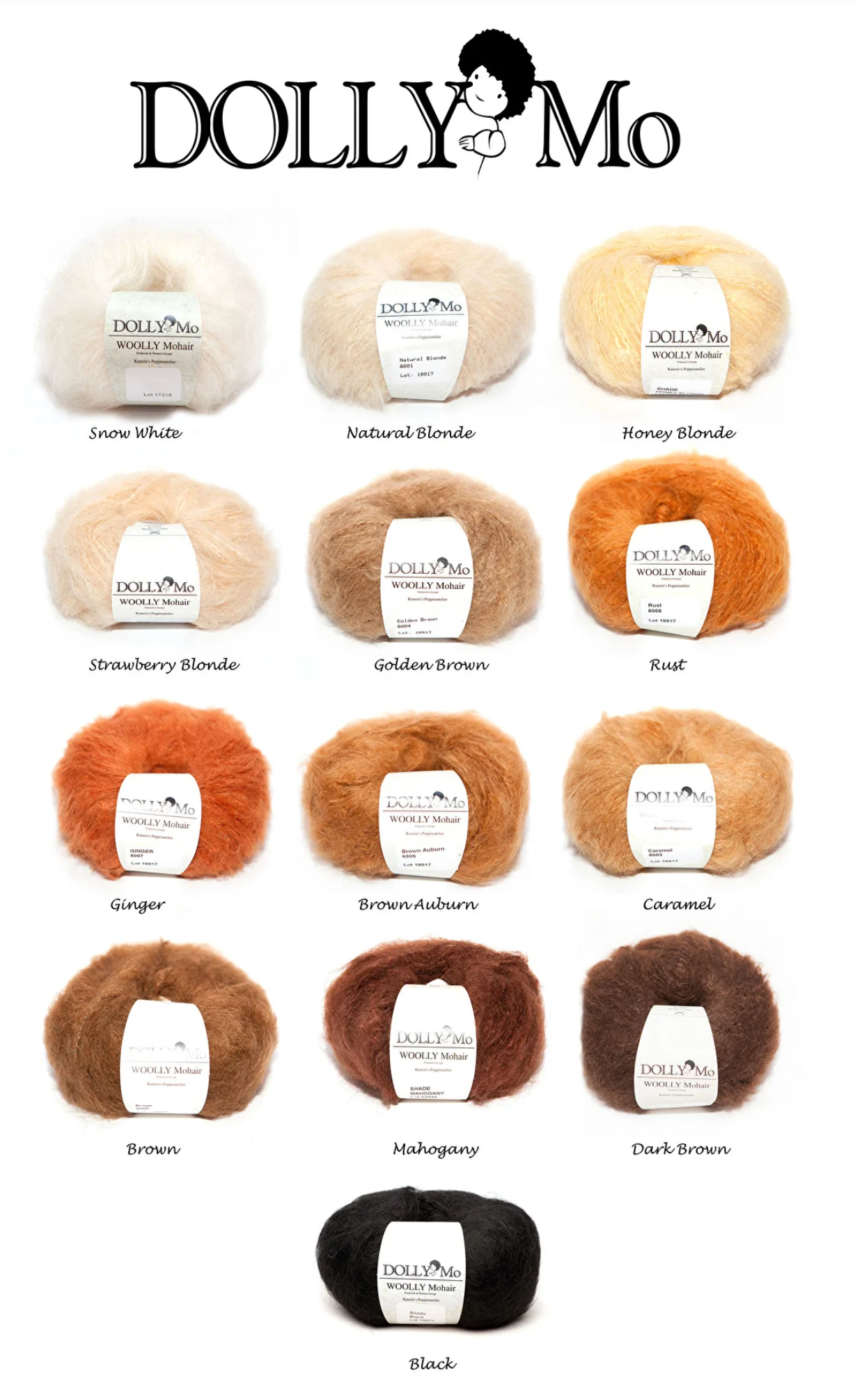 Image of DollyMo Woolly Mohair Doll Hair Yarn