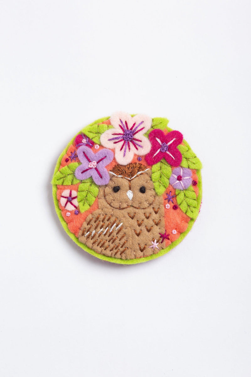 Twany Owl Felt Craft Kit (Brooch)-Felt Craft-Acorns & Twigs