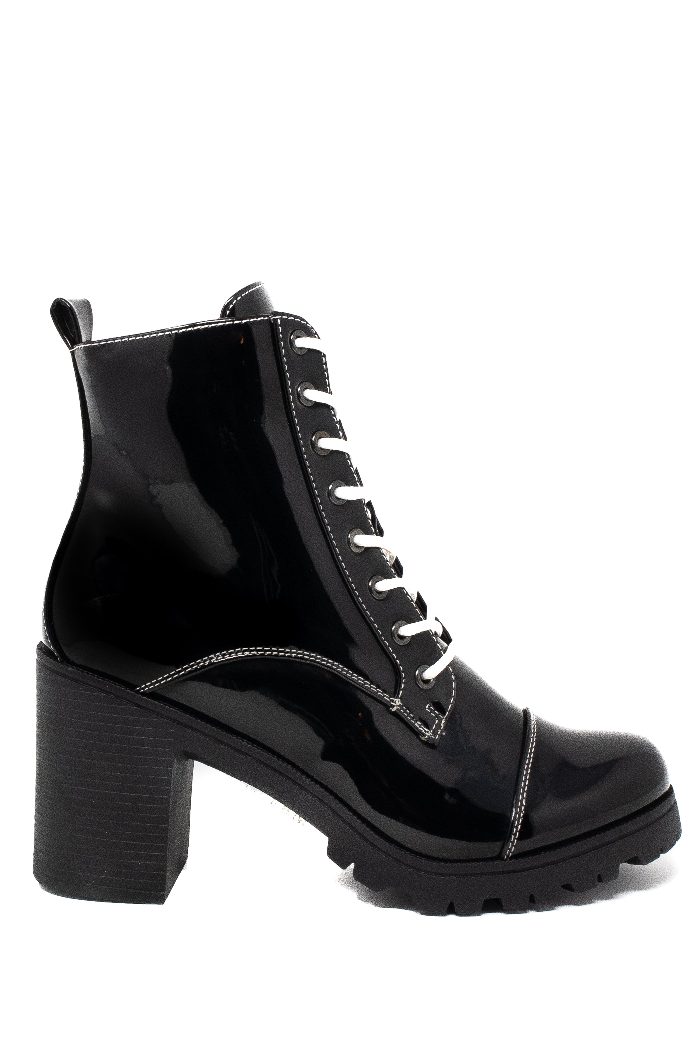 black block heel lace up boots