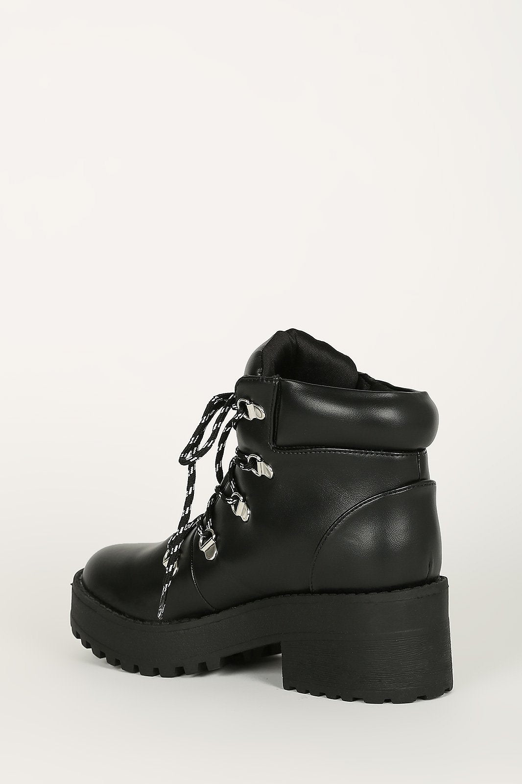 lace up lug sole booties