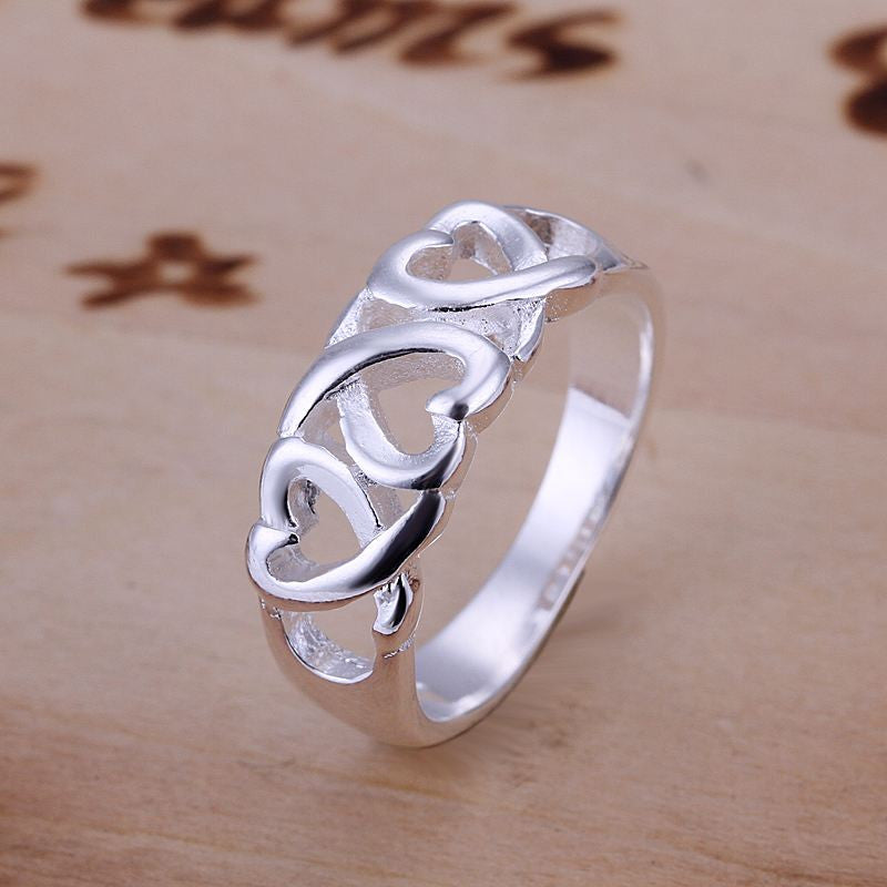 silver plated ring jewelryThree Kelp ring  9