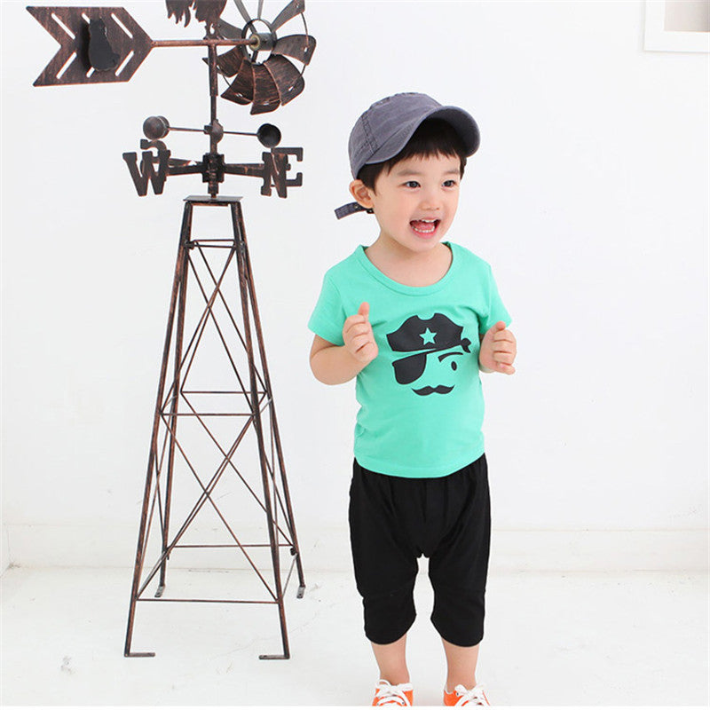 Boy Kid Short Sleeve T-shirt Fashion Baby Clothes Casual Round Neck Tee Tops 1-6 Y HT UBY