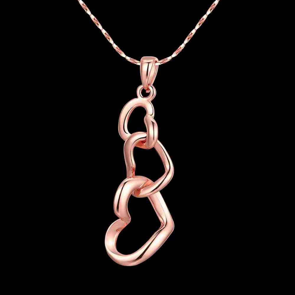 Lovely Austrian Crystal collar necklace Three heart is hollow bi