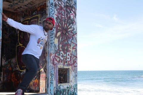 Planning thoughts in Squad Goals Tee on Mission Beach