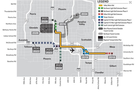 Light rail expansion map