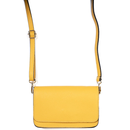 yellow suede handbag