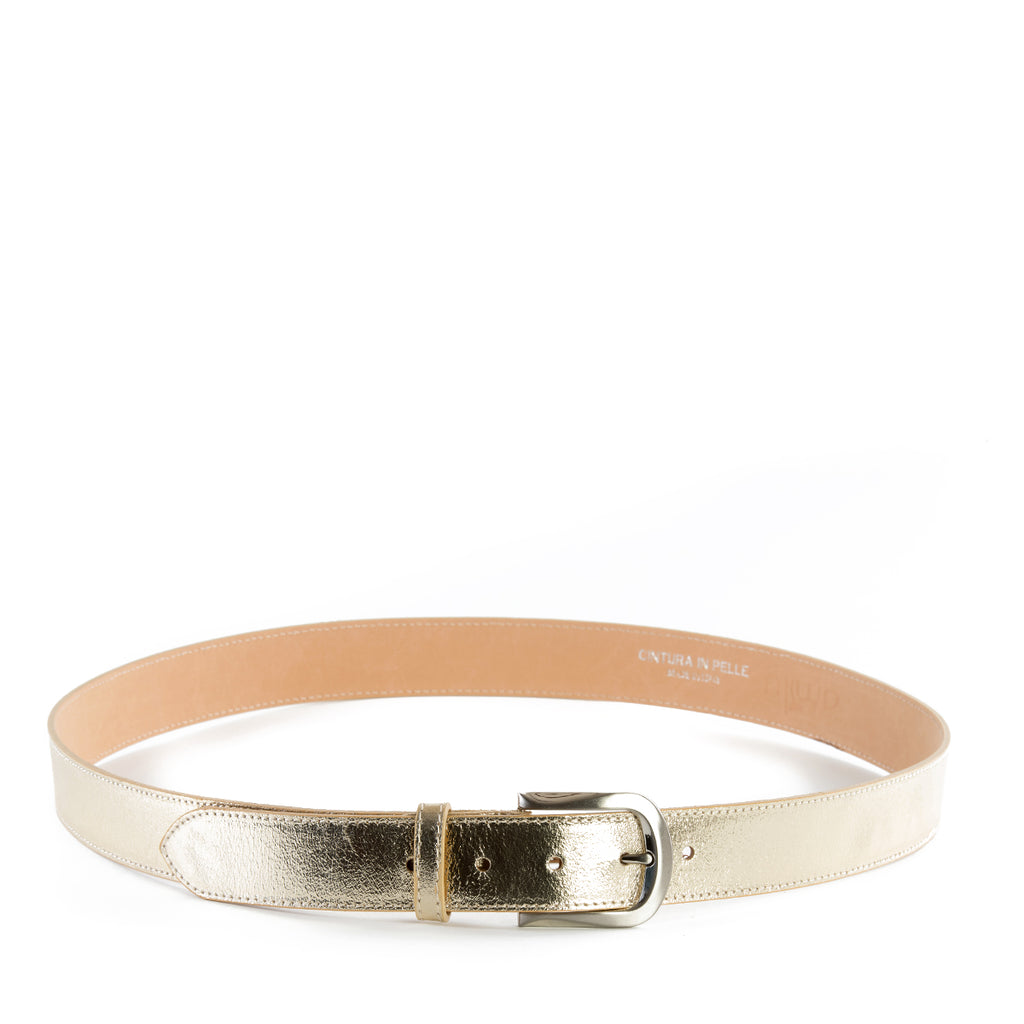 Gold Real Italian Leather Wide Belt – Amilu