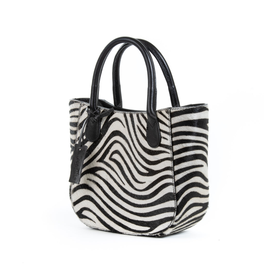 Zebra Cow Hair Small Grab Bag – Amilu