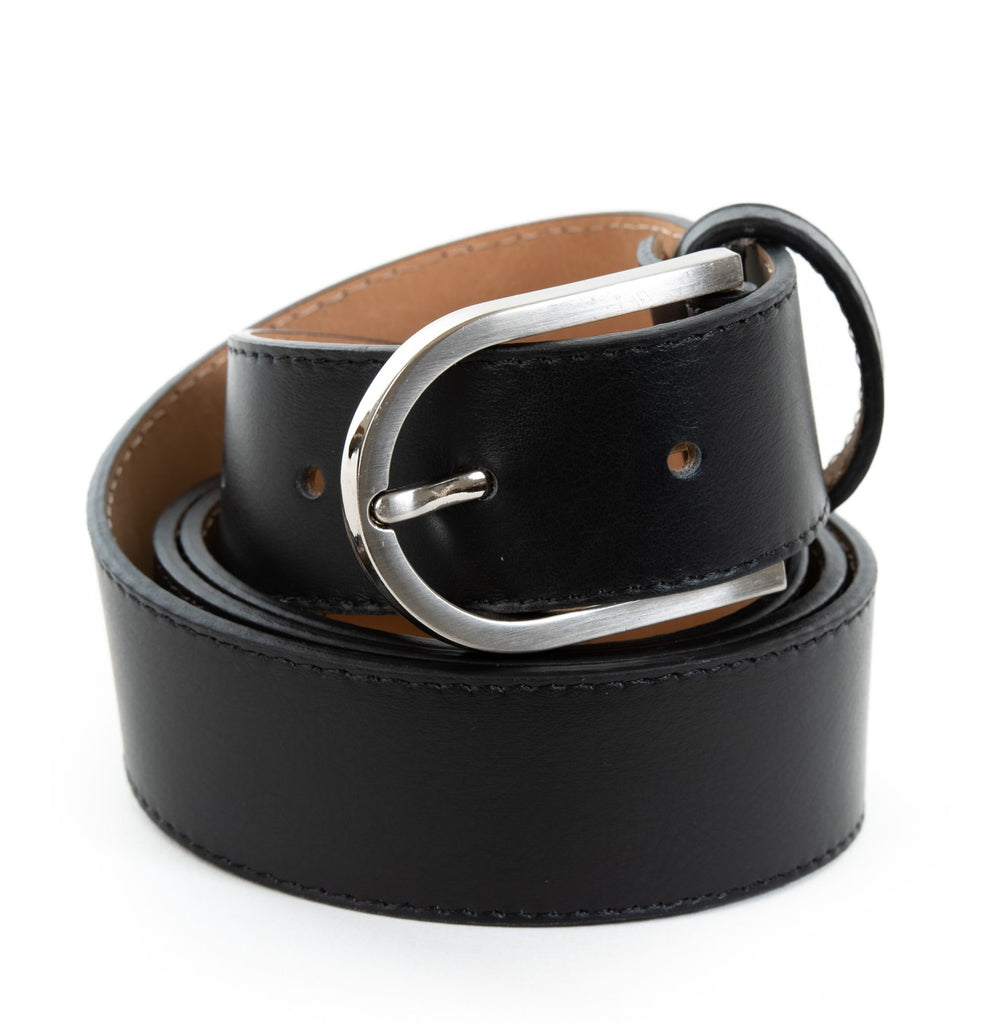 Black Real Italian Leather Wide Belt – Amilu