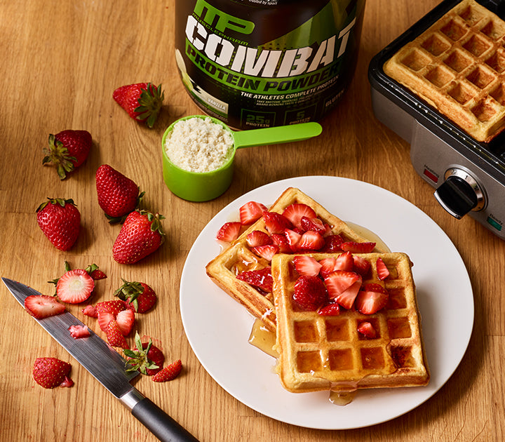 Strawberry Shortcake Protein Waffles